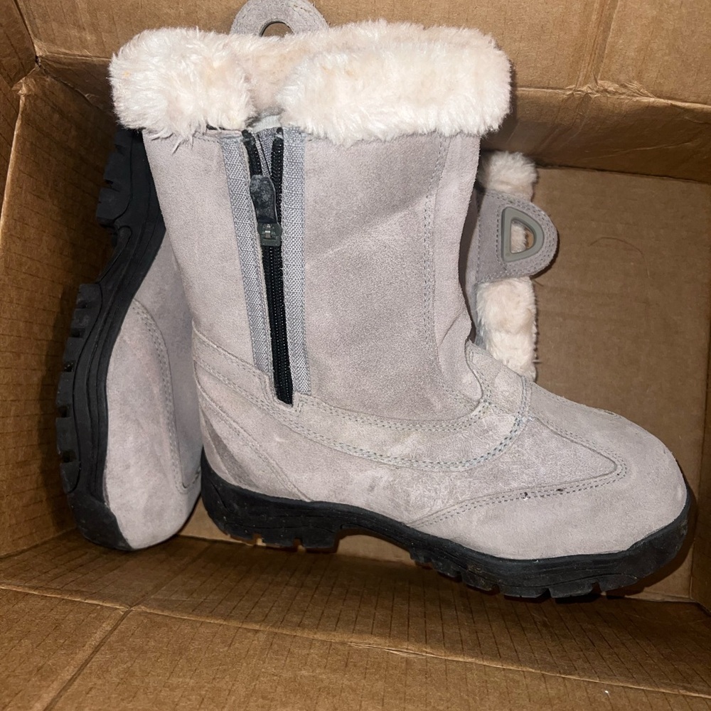 Sorel Gray Winter Boots with Faux Fur